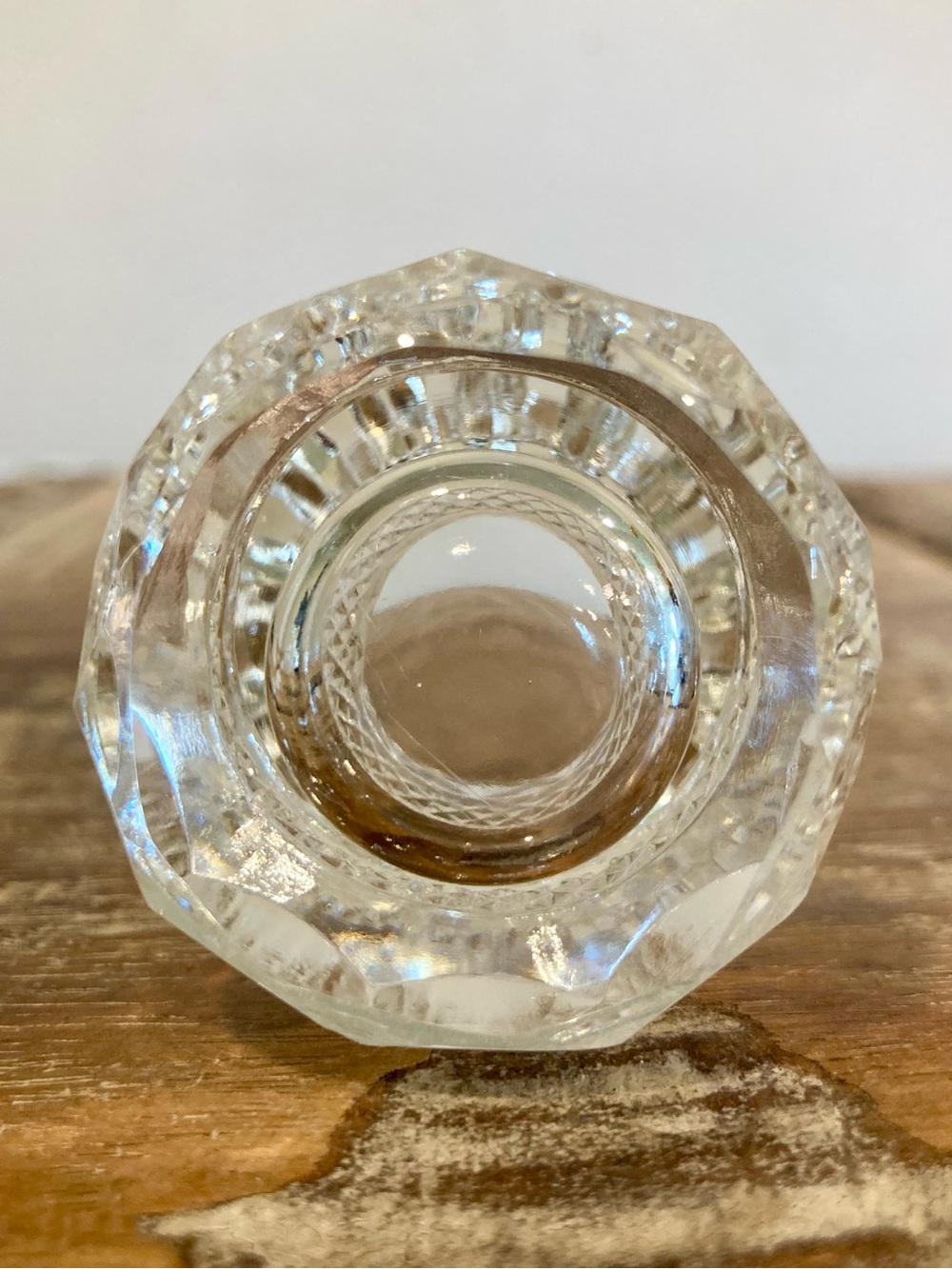 Vintage Glass Toothpick Holder Diamond Pattern - Picture 3 of 10